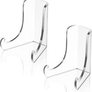 oem/odm chunful 2 pieces acrylic plate stands clear acrylic easels display stands with deep support shelves for display card holder photos book picture table top holder home decors (5.1 x 5 x 6 inch) wholesale supplier & factory