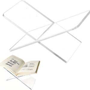 oem/odm acrylic book stand large open display for cookbook art bible easel magazine textbooks clear stands guest coffee table reading transparency holder kitchen home decor 7.5*4.5*4.5 inches (7.5*4*4) wholesale supplier & factory