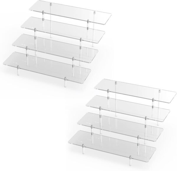 oem/odm acrylic display riser stand shelf clear 4 tier cupcake stand perfume display holder figures desktop decoration and organizer showcase toys retail display rack candy dessert buffet 4 steps collection wholesale supplier & factory