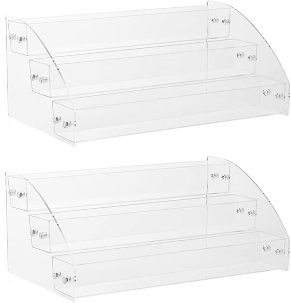 oem/odm yebeauty clear nail polish display holder 2pcs 3 layers, acrylic organizer storage tray rack stand holder for cosmetic eyeglasses lash display wholesale supplier & factory
