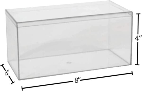 oem/odm hammont rectangle acrylic box - shelf organizer bins - clear storage containers - candy party favors | bathroom storage | makeup cosmetic organization | wide: 8"x4"x4" (3 pack) wholesale supplier & factory