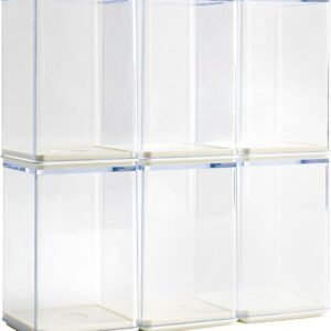oem/odm 6 pcs display boxes clear acrylic figures display case stackable blind box for collectibles-figures, fully assembled dustproof storage organizer box for lego collectibles action figures pop mart wholesale supplier & factory