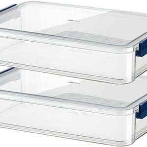 oem/odm 2 pack document storage clear plastic storage boxes with lids stackable storage bins paper storage box containers for organizing a4 file paper document photo scrapbook craft storage wholesale supplier & factory