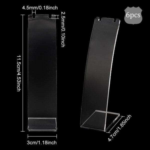 oem/odm fingerinspire 6 pcs l-shape acrylic necklace holder(clear, 4.53 inch height) slant back earring display stand jewelry organizer for earring necklace long chain pendant jewelry storage rack for retail wholesale supplier & factory