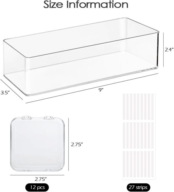 oem/odm 12 pcs 2.75" press on nail storage box container false nail organizer acrylic display case packaging box with adhesive double sided tape for nail art (not included press on nail) wholesale supplier & factory