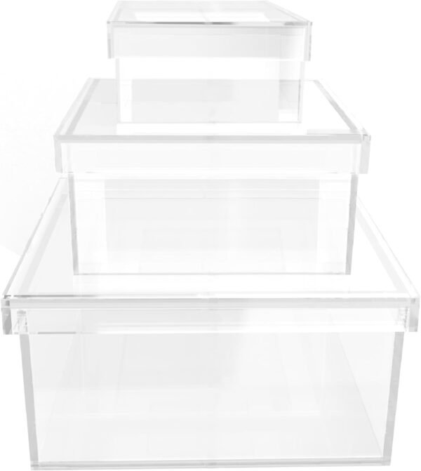 oem/odm acrylic box with lid, buffet risers, acrylic risers, dessert table display set, food risers display risers for party clear acrylic boxes 3pcs 5"7"9" wholesale supplier & factory