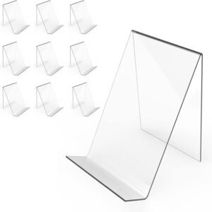 oem/odm boloyo acrylic book stand without ledge,6 inch 10pc clear acrylic display easel transparent display stand holder tablet holder for displaying pictures,books,artworks, cds wholesale supplier & factory