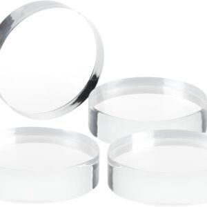 oem/odm 4-piece acrylic round blocks - clear edge polished display base - cylinder trophy base for table showing collectibles wholesale supplier & factory