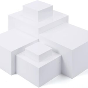 oem/odm geelin 6 pack acrylic risers for display acrylic cube boxes risers display stands with hollow bottoms decorative stand for jewelry candy table decor 6 sizes(white) wholesale supplier & factory