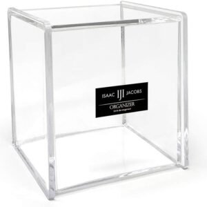 oem/odm isaac jacobs clear acrylic cube organizer with lid (5.25" l x 5.25" w x 5.75" h), stackable, storage solution for makeup, school & office supplies & more, for bathroom, kitchen, office wholesale supplier & factory