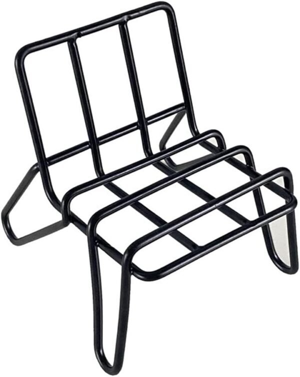 oem/odm teensery 1 piece mini chair shape cell phone stand desktop phone holder metal wire display stand for all mobile phones (black) wholesale supplier & factory