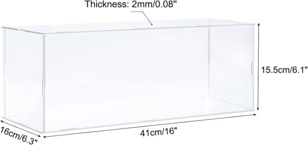 oem/odm meccanixity acrylic display case plastic box clear assemble dustproof showcase 16x6.3x6.1 inch for collectibles items wholesale supplier & factory
