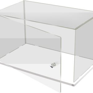 oem/odm clear acrylic display case,display box stand with white base,with door, dustproof protection showcase for collectibles memorabilia figurines ,12 size options(8x6x8inch; 20x15x20cm) wholesale supplier & factory