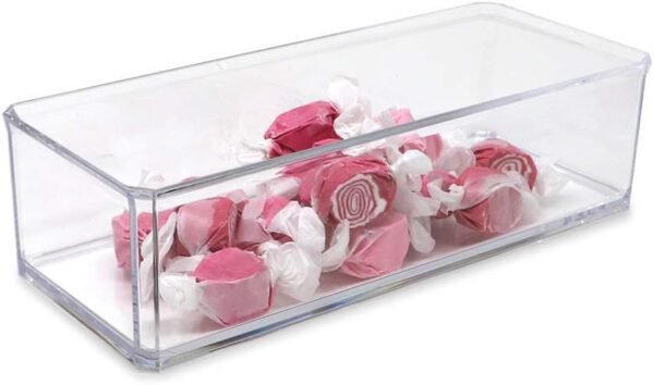 oem/odm isaac jacobs clear acrylic rectangular stackable storage organizer, (9" l x 3.5" w x 2.5" h) drawer tray, multi-functional, bathroom, kitchen, home, office, desk, drawers wholesale supplier & factory