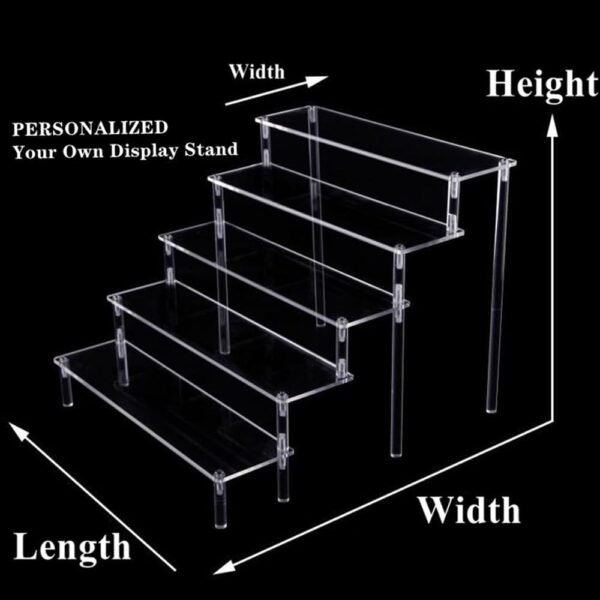 oem/odm personalized custom size acrylic display stand rack shelf pottery storage rack doll clay figurine display stand transparent ladder shelf (1 tier) wholesale supplier & factory