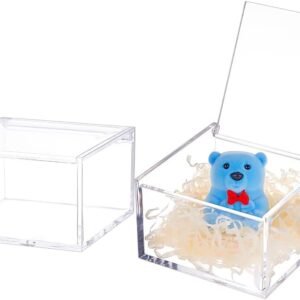oem/odm benecreat 2pcs acrylic box with lid, 4x4x2.3inch clear cube display case storage boxes organizer containers for wedding birthday gift packing jewelry office supplies storage wholesale supplier & factory