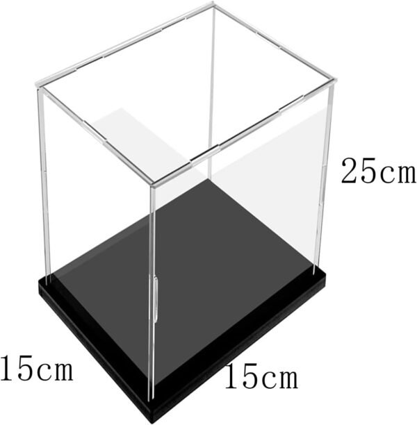 oem/odm clear acrylic display case, assemble cube display box stand with black base, dustproof protection showcase for collectibles memorabilia figurines (6*6*10inch;15*15*h25cm) wholesale supplier & factory