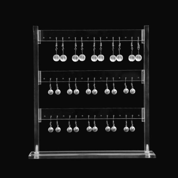 oem/odm coward acrylic earring holder stand, tabletop earring jewelry easel display, earring jewelry holder organizer for home use or store selling show (3layer) wholesale supplier & factory
