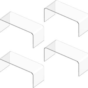oem/odm 4 pack large acrylic risers display stands, 5mm thick display risers, shelf risers for books, toys, cupcakes, figures (11.8 x 4.72 x 4.72 inches) wholesale supplier & factory