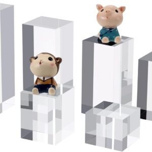 oem/odm 6pcs clear acrylic cube display risers stands, square polished acrylic photo props, transparent solid acrylic display blocks for action figures collection jewelry cosmetic boutique crafts wholesale supplier & factory