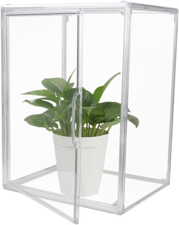 oem/odm clear stackable plastic storage bins with magnetic lid, dustproof book & cosmetic display cases, large figures collectibles showcase, shoe box, protection organizer (transparent, l-1 pack) wholesale supplier & factory