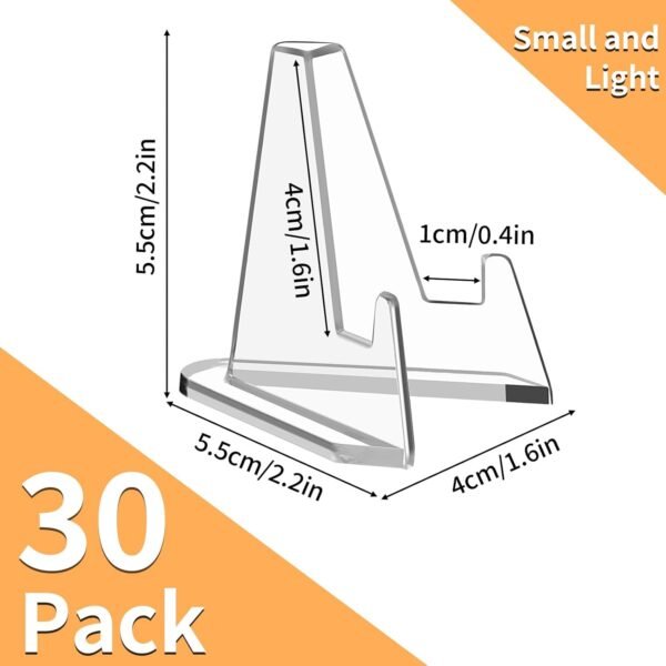 oem/odm 30 pack arcylic card display stands, mini clear easel stand holder for sports graded challenge coin trading baseball psa football card wholesale supplier & factory