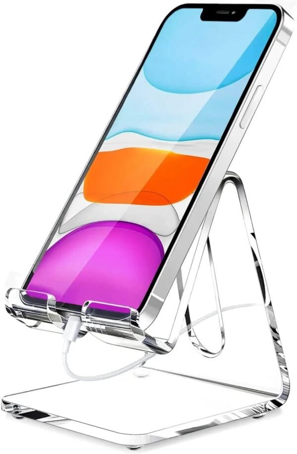 oem/odm thedecorshop acrylic cell phone stand, portable clear phone stand for desk, compatible with iphone15 14 13 pro max mini 12 11 plus se, switch, android smartphone, pad, tablet, desk accessories wholesale supplier & factory