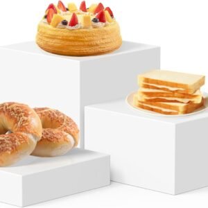 oem/odm buffet risers, food risers for buffet table, display stand shelf to showcase cakes collectibles toys jewelry cosmetics etc, acrylic cube display box risers with hollow bottoms 3pcs 6''x7''x8'' wholesale supplier & factory