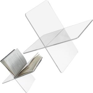 oem/odm clear acrylic book stand holder 11 x 7 inch large open book display stand acrylic cookbook stand for reading x frame acrylic book holder for cookbook art book bible guest book wholesale supplier & factory