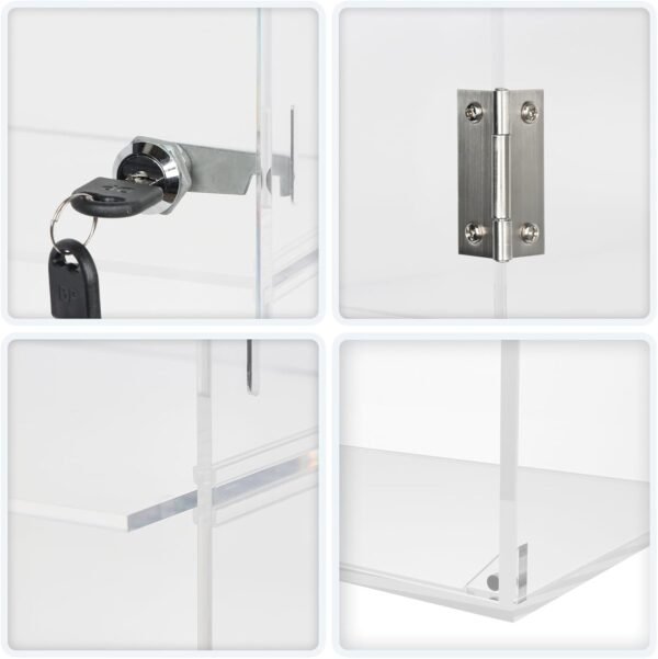 oem/odm choowin 4 shelf acrylic display case with lock key, clear locking display case showcase cabinet with removable shelves - safe storage for collectibles, 9x9x19 inch wholesale supplier & factory