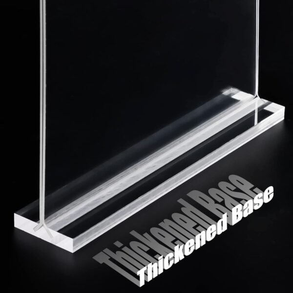 oem/odm 6pack acrylic sign holder 8.5 x 11, vertical t shape clear plastic menu holder, unbreakable table sign for restaurant, office, school, store and home use wholesale supplier & factory