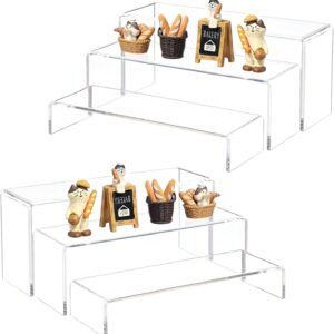 oem/odm acrylic display risers,6pcs rectangular tiered table shelves stand,4mm thick display stands for vendor events,acrylic shelves for funko pop figures lego display,cupcake,perfume display set decor wholesale supplier & factory