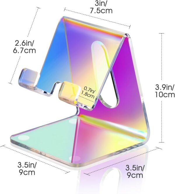 oem/odm tomorotec iridescent acrylic cell phone stand, portable phone holder for desk non-slip desktop smartphones/tablets holder compatible with iphone samsung galaxy pixel ipad phone cradle dock home office wholesale supplier & factory