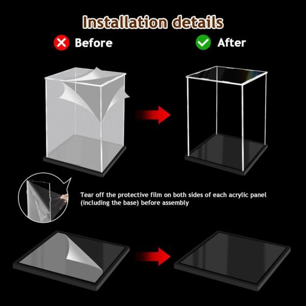 oem/odm clear acrylic display case for collectibles assemble doll display case alternative showcase for lego action figures model statues home storage (6x6x10 inch; 15x15x25 cm) wholesale supplier & factory