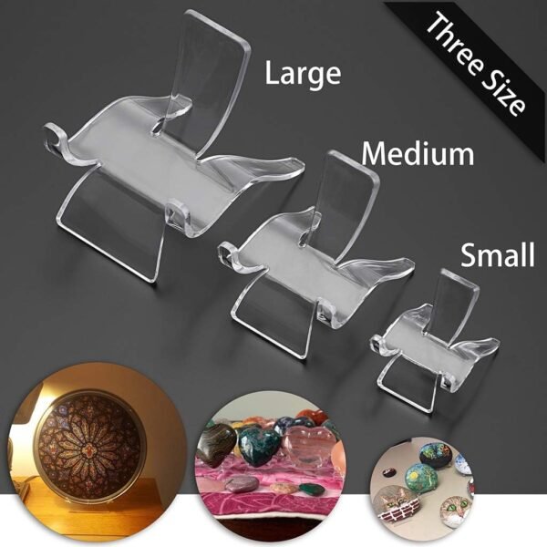 oem/odm hipiwe 10 packs acrylic triangle display holder - clear plastic display easel stands for geodes rock mineral agate fossil coral small collectibles display stands, small wholesale supplier & factory