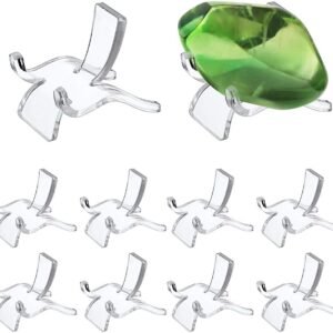 oem/odm hipiwe 10 packs acrylic triangle display holder - clear plastic display easel stands for geodes rock mineral agate fossil coral small collectibles display stands, small wholesale supplier & factory