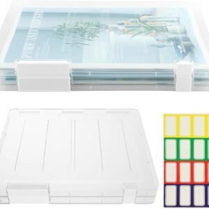 oem/odm calidaka 2pcs a4 paper storage clear a4 file portable project case plastic storage box for 8.5" x 11" scrapbook paper storage boxes documents magazines holder w/12 index sticker(color:clear) wholesale supplier & factory