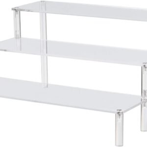 oem/odm bycy clear acrylic display stand display shelf, 3 tier desserts holder,3 tier cupcake display risers steps for organizer and decoration ( 1 pack - 12" x 10.2" x 6.3" ) wholesale supplier & factory