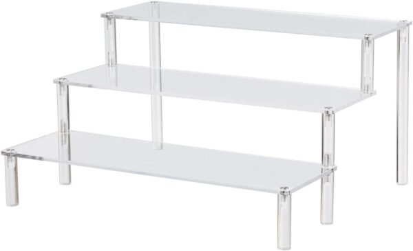 oem/odm bycy clear acrylic display stand display shelf, 3 tier desserts holder,3 tier cupcake display risers steps for organizer and decoration ( 1 pack - 12" x 10.2" x 6.3" ) wholesale supplier & factory