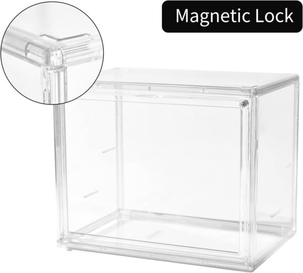 oem/odm clear acrylic display case with magnetic attraction lid, dustproof book & cosmetic display cases, large figures collectibles showcase, shoe box, bag organizer wholesale supplier & factory