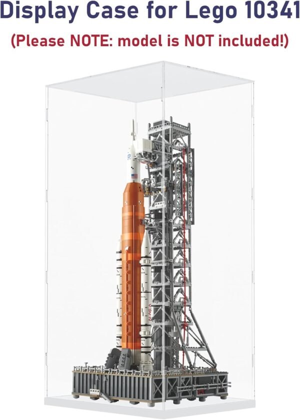 OEM/ODM Choowin Vitrine acrylique de 29 pouces de hauteur pour Lego Space 10341, vitrines en acrylique transparent épaissi pour figurines de collection, poupée Bearbrick 1000, boîte d'affichage anti-poussière à assembler (base blanche), fournisseur en gros et usine