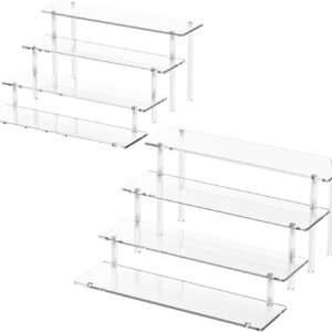 oem/odm 4 tier acrylic display risers, clear perfume organizer stand, large cupcake stand holder, dessert display for party, display shelf for figure and collection, riser stand for decoration and organizer wholesale supplier & factory