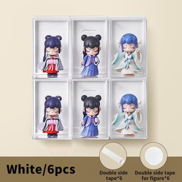 oem/odm 6pcs acrylic display case for minifigures,clear display box with id card slot ,wall mounted dustproof display cabinet box for minifigure(white) wholesale supplier & factory