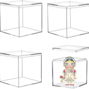 oem/odm acrylic box clear boxes with lids 4 pieces acrylic display cube graduation party favors candy box plastic square cube wedding present bridesmaid proposal holiday birthday gift wrap box 3.4*3.4*3.4inch wholesale supplier & factory