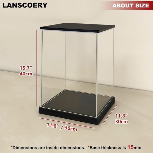 oem/odm lanscoery clear acrylic display case with white and warm led light, showcase and display box, dustproof with uv protection, perfect for figures collectibles - 11.8x11.8x15.7inch wholesale supplier & factory