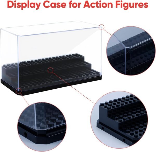 oem/odm medium-sized miniature display case for figures, 2 pack building block display cases for collectibles, acrylic display storage box, gift for action figure & miniatures toys lovers wholesale supplier & factory