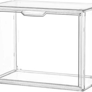 oem/odm clear stackable plastic storage bins with lid, dustproof book cosmetic acrylic display cases with magnetic door, large figures collectibles showcase wholesale supplier & factory