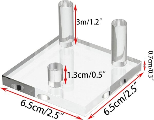oem/odm hipiwe clear acrylic display stand - three-peg display easel stands for fossil coral geodes rock mineral agate small collectibles, set of 4 wholesale supplier & factory