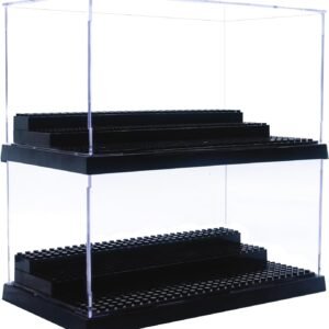 oem/odm wmm minifigure display case for action figures blocks, dustproof acrylic display box storage with 3 movable steps for collection models minifigures, bricks blocks toys wholesale supplier & factory