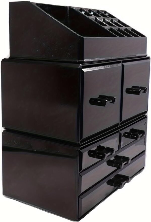 oem/odm professional 12-drawer makeup cosmetic organizer - large portable storage case & display box for women, countertop beauty products (black) wholesale supplier & factory